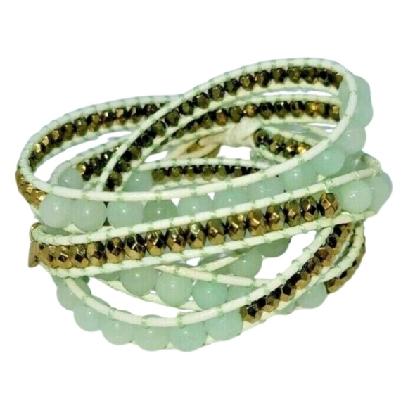 Tone It Up Quartz Semi Precious Stone Bead 5-Wrap Boho Bracelet/Necklace… - Picture 2 of 5